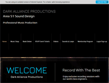 Tablet Screenshot of darkallianceproductions.com